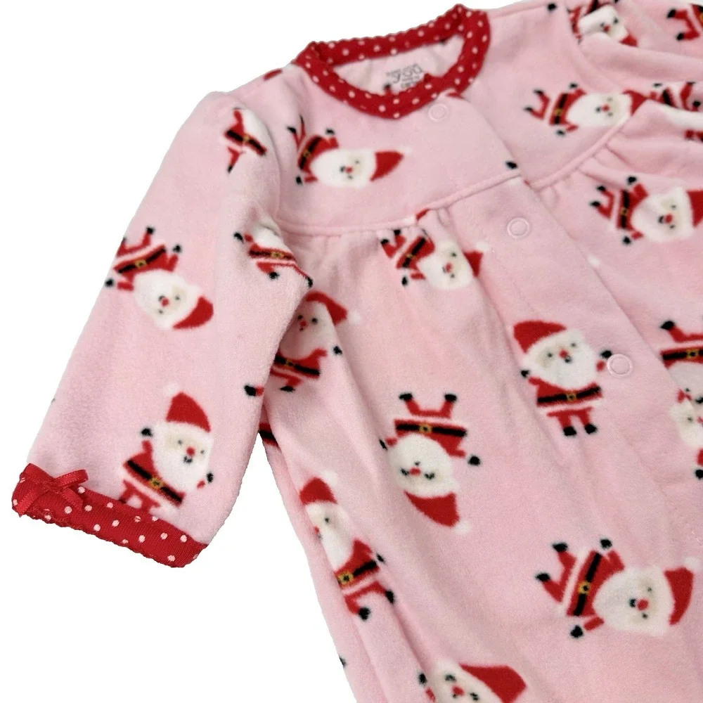 New Carters Fleece Christmas Blanket Sleeper PJs Footie Pajama Girl 3M 1 Piece